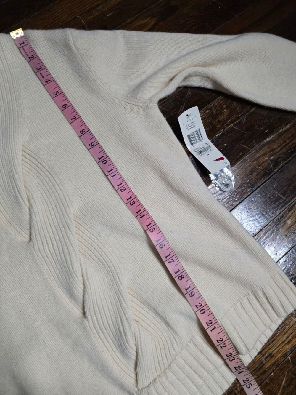 Lauren Ralph Lauren Cream Old Money Timeless Sweater Large Wool - Picture 11 of 15